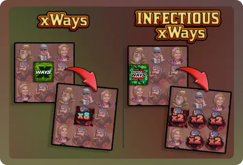 xWays et Infectious xWays dans le jeu Duck Hunters